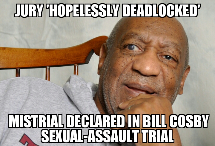 Mistrial declared in Bill Cosby sexual-assault trial 