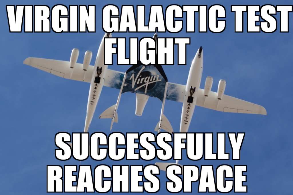 Virgin Galactic reaches space
