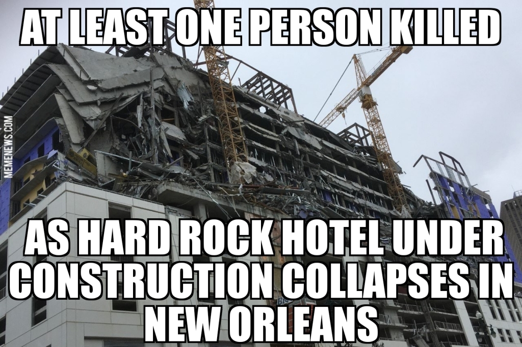 Hard Rock Hotel collapses in New Orleans
