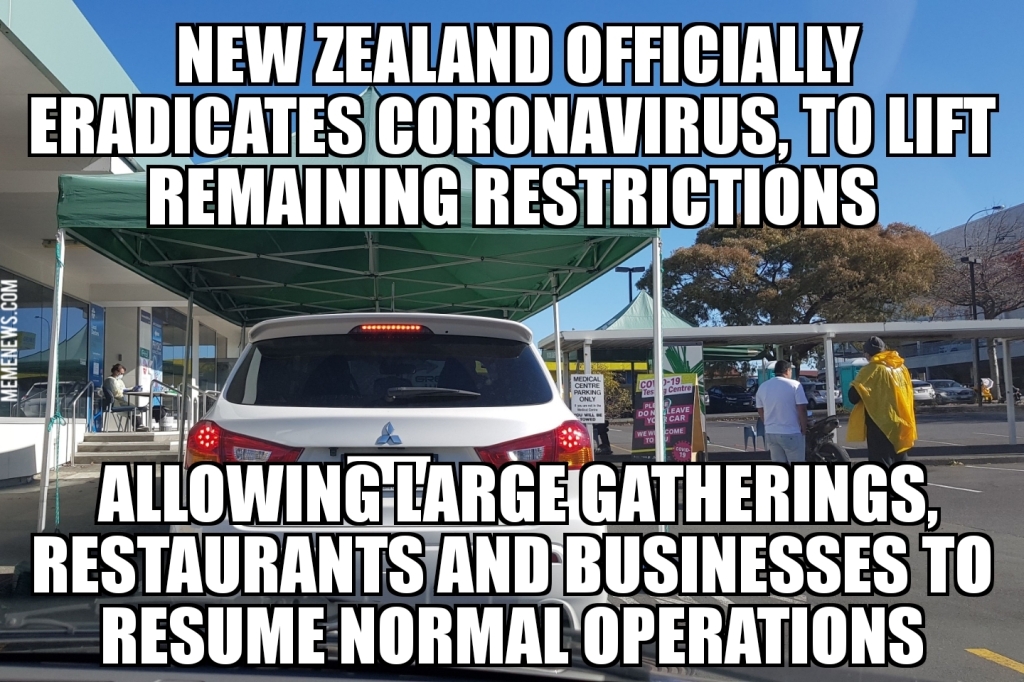 New Zealand officially eradicates coronavirus