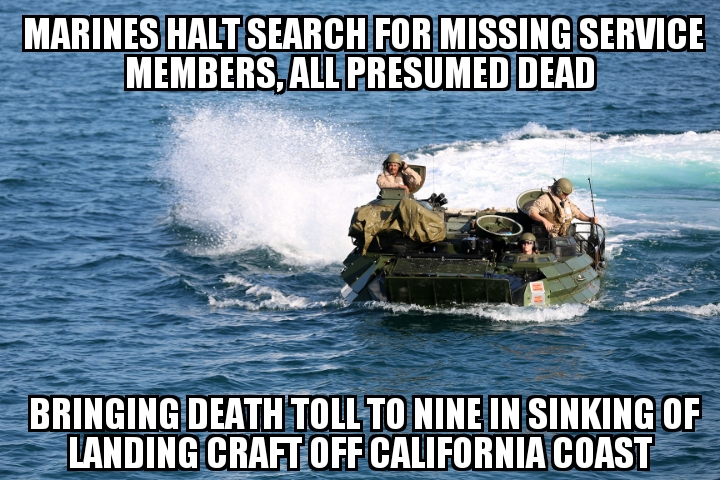 Marines halt search for missing soldiers in California
