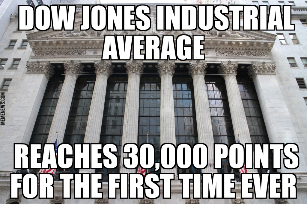 Dow hits 30,000