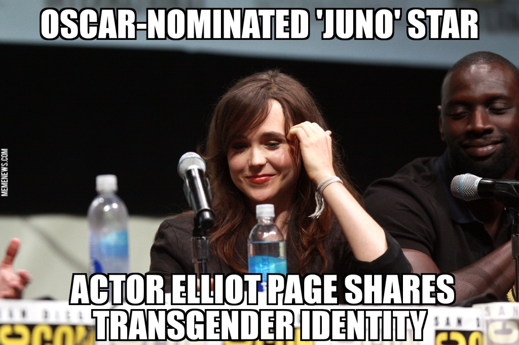 Elliot Page shares transgender identity