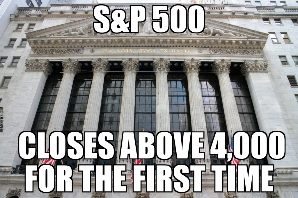 S&P tops 4,000