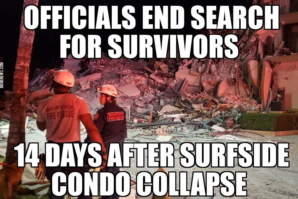 Survivor search ends in Surfside collapse