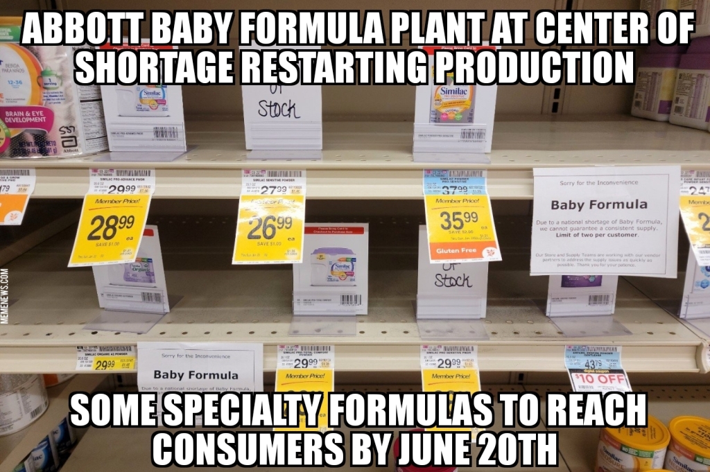 Abbott baby formula plant restarts production